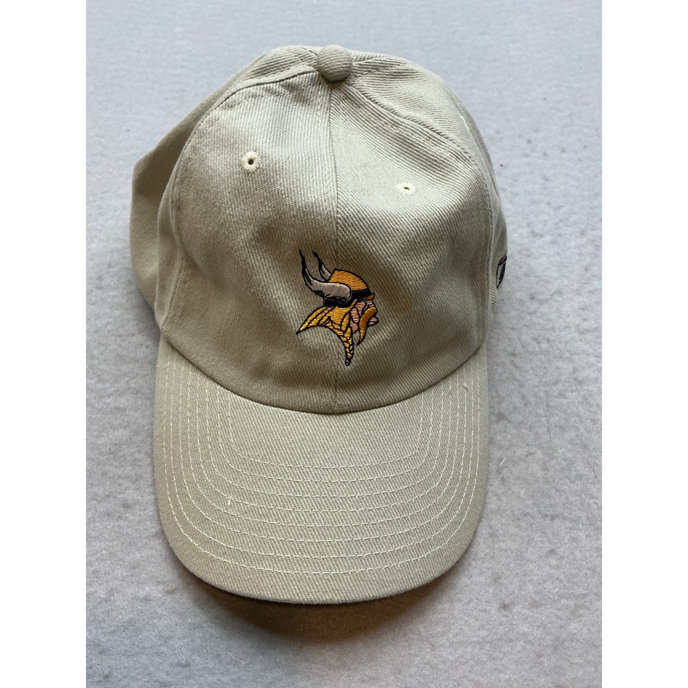 NFL Minnesota Vikings Hat Embroidered Logo Tan OSFM Adjustable Strapback Cap